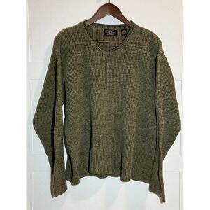 American Eagle Outfitters Mens Large Olive Vintage Sweater Fisherman Y2K Grandpa